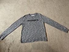 Abercrombie Gray Crewneck Sweater Youth Size 13/14 Logo Moose New York