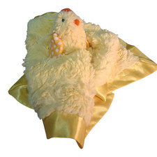 Cloud Island Chicken Lovey Satin Trim Security Blanket Plush Yellow Chick