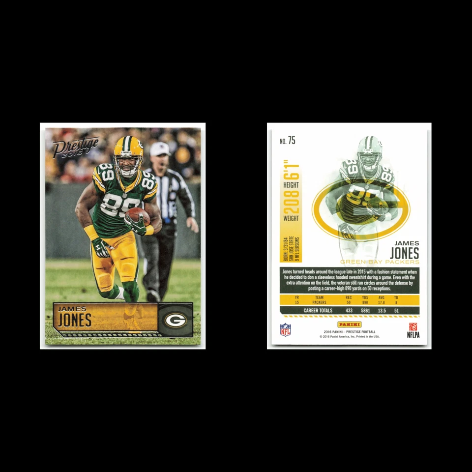 James Jones #75 2016 Panini Prestige Green Bay Packers Football Card NFL NM - Image 3 of 3