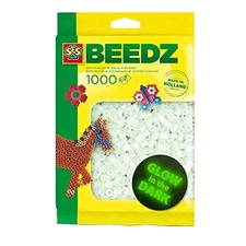 SES Creative 00749 Children's Packet of 1000 Glow in The Dark Iron on Beads, Mix