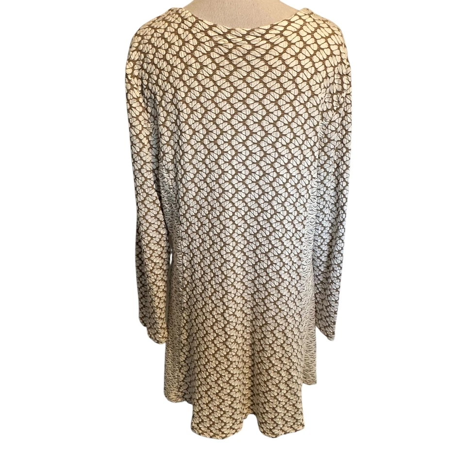 Túnica Tianello Crema Jacquard Payton Mujer Grande Tejida Lagenlook Top Estampado Mixto Foto 4 de 4