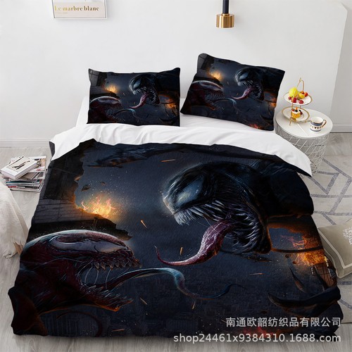 Venom 3D Bedding Set 2/3 PCS Quilt Duvet Cover Dorm Single Double King Size Gift - Picture 28 of 36