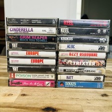 Lot of 18 Rock Hair Heavy Metal Cassette Tapes Ratt Y T Cinderella Europe Keel