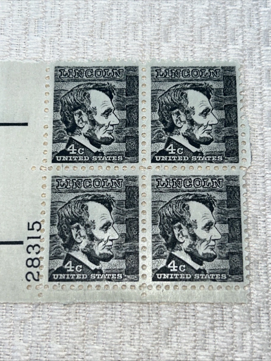 米国ビンテージ使用済切手　4￠リンカーン Abraham Lincoln 4 Cent Stamp In Unused Us Stamps (1941-Now) for