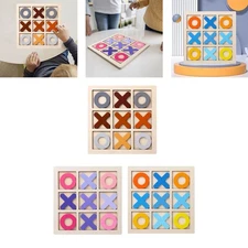Wooden Toe Game Noughts and Crosses Family Game Classical Table Game for Adults