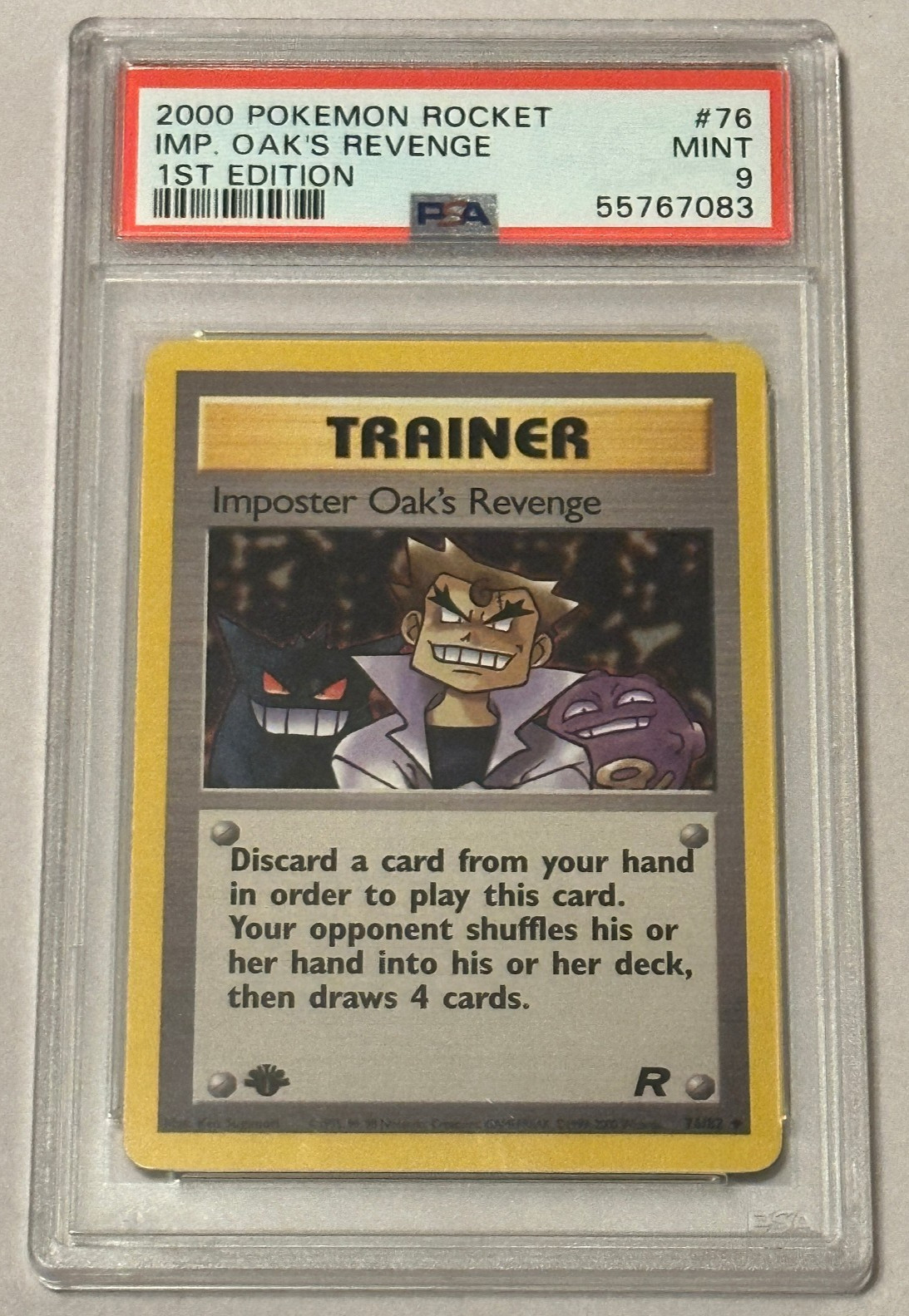 Pokemon Imposter Oak's Revenge 76/82 1st Edition Team Rocket PSA Graded Mint 9