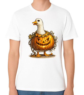 Lustiges Halloween Gans Kürbis Kostüm Unisex T-Shirt süß Herbst Design Tee