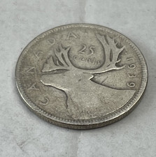 1939 Canadian Silver 25 Cent Coin