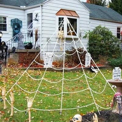 Halloween-Spinnennetz Gartendekoration 5m 7m künstliche Webs Partyzubehör