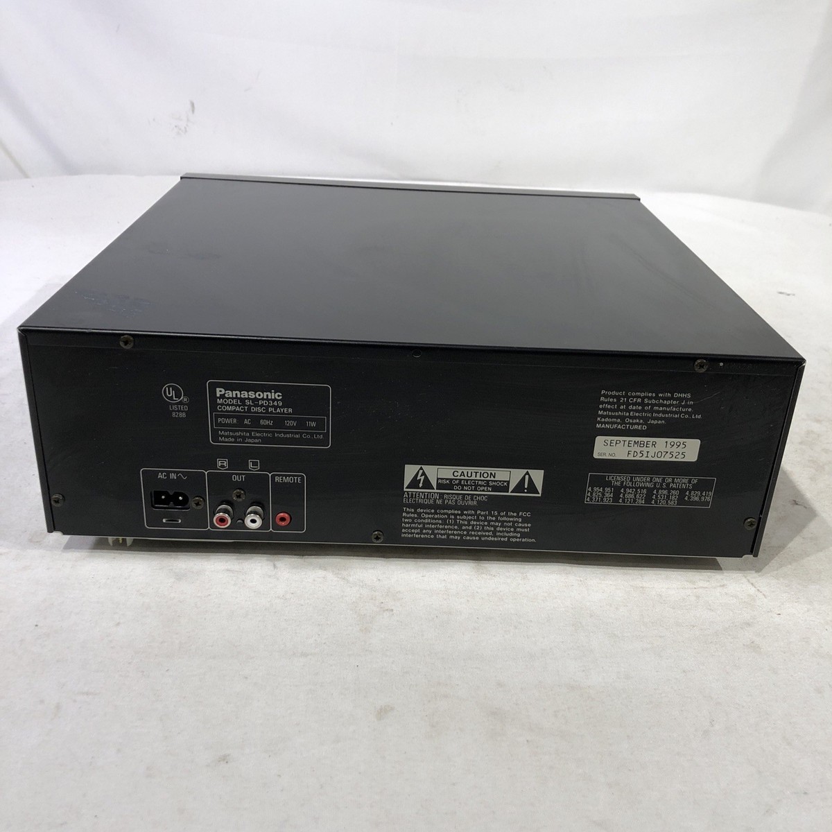 Panasonic SL-PD349 Rotary Carousel 5 Disc Compact CD Changer
