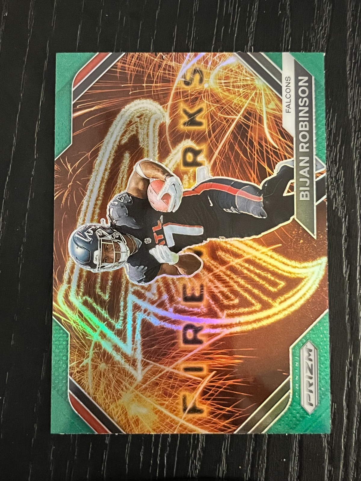 2023 Panini Prizm Football Bijan Robinson Fireworks Green Rookie F-24