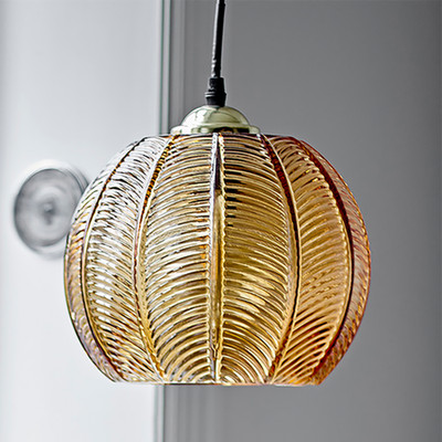 Pendelleuchte Adar - Farbglas / Eisen - 1-flammig