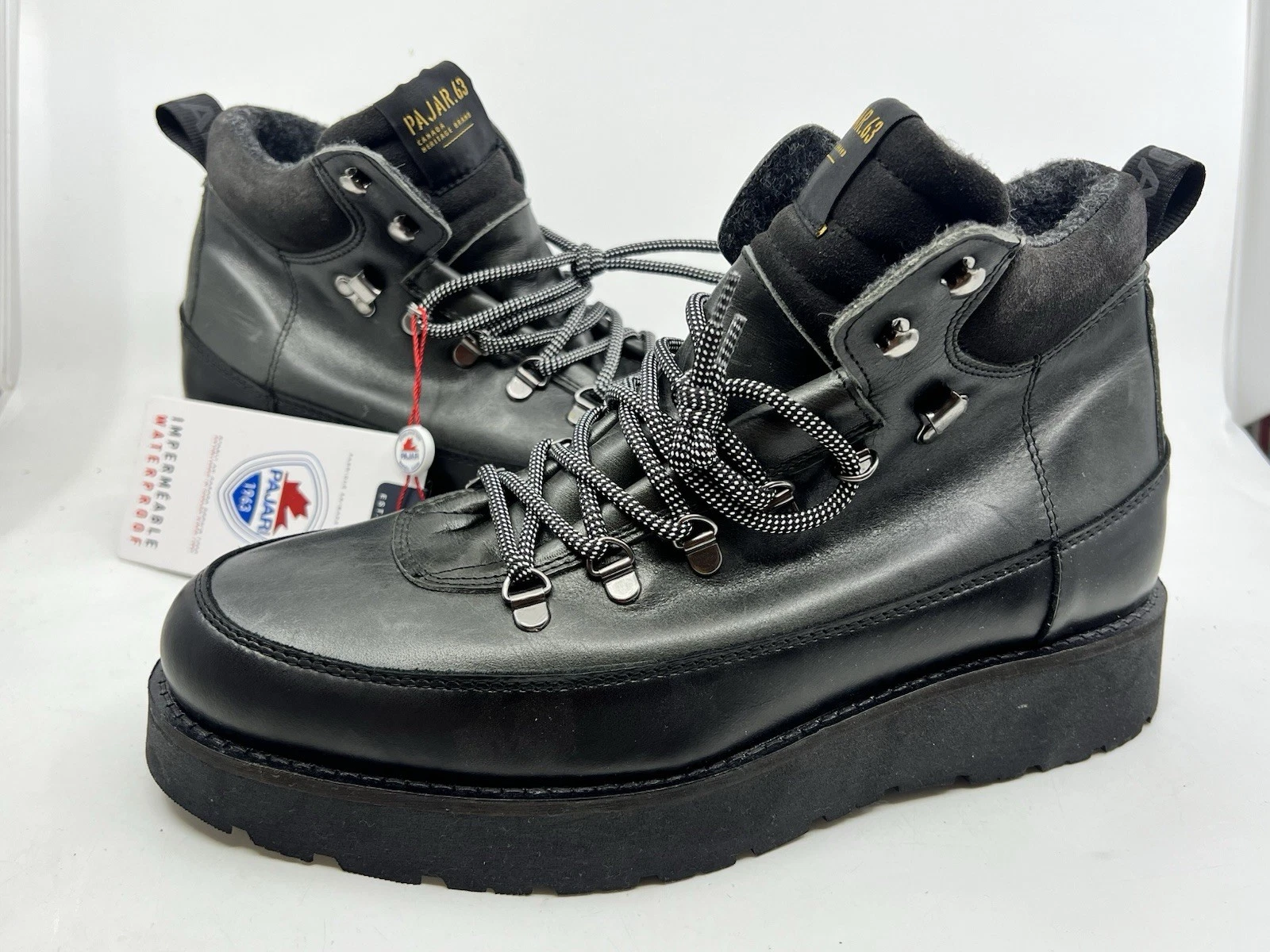 PAJAR Canada Yak Lace Up Waterproof Winter Snow Black Boot Sz EU 42 US 9-9.5