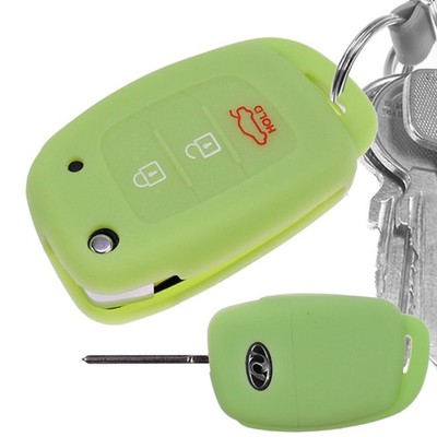 Auto Schlüssel Hülle Glow grün für Hyundai i10 i20 Elantra i40 ix25 ix35 Tucson
