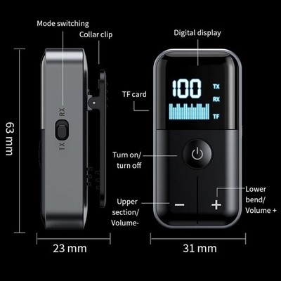 Bluetooth 5.4 Audio Adapter With Mic Receiver Transmitter 2 in 1 Stereo Music