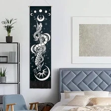 Krelymics Snake Tapestry Moon Phase Tapestry