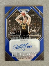 LUKA GARZA AUTO 2024 PRIZM DRAFT PICKS LEGACY SIGNATURES BLUE PRIZM #'d /149