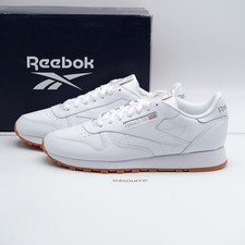 Size 12 Men's Reebok Classic Leather Sneakers 100008491/GY0952 White/Pure Grey 3
