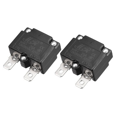 2 PCS Circuit Overload Protector 20A AC125/250V DC32V Automatic Reset Breaker