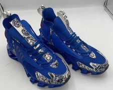 Shein Blue Paint Splatter Lace Up Athletic Running Shoe Mens Size 7.5