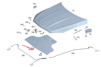 NEW MERCEDES-BENZ GLE W167 ENGINE HOOD DAMPING PANEL TRIM 