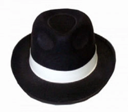 NOUVEAU CHAPEAU DE GANGSTER NOIR ADULTE MAFIA FEUTRE TRILBY FEDORA AL CAPONE CHA