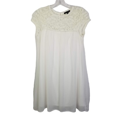 As U Wish Women Small White Lace Top Cap Sleeve Flowy Dress | eBay