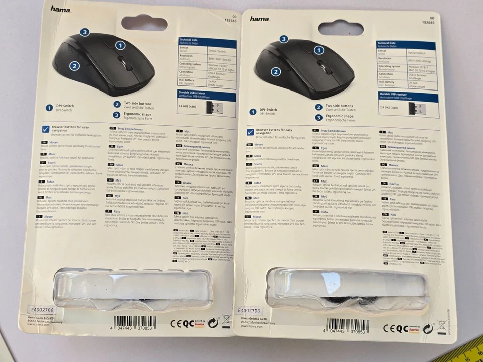 2 LEFT HANDED WIRELESS PC LAPTOP MOUSE BRAND NEW 6 Button Optical Hama Riano Lot - Image 3 of 4