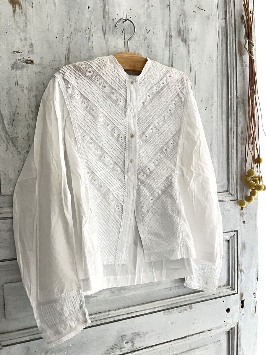 Victorian cotton embroidered BLOUSE PINTUCKS c1900 | eBay