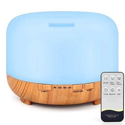 RENWER Essential Oil Diffuser, 500ml Remote Control Diffusers for Essential oils