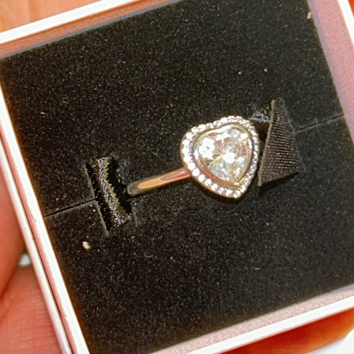 New Pandora Sparkling Love Heart Ring # 190929CZ w/Box Sz5