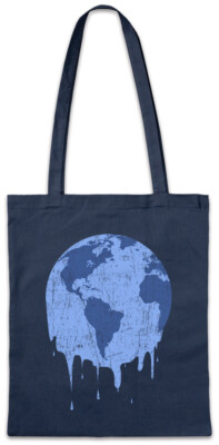 Melting Earth Stofftasche Einkaufstasche The World Global Warming Climate Change