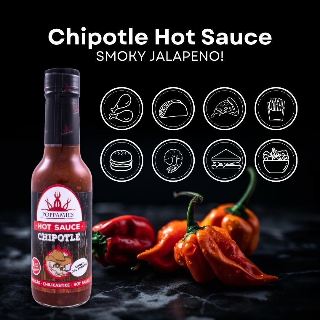 Chipotle Hot Sauce 150ml | Medium Spicy Smoked Chili Garlic Flavor  | Costa Rica