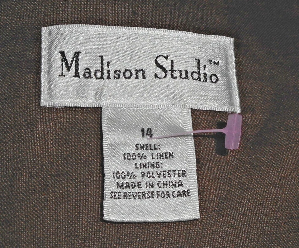 New Blazer, Madison Studio, Brown 100%-Linen Lined MSRP-$94.00  14 - Imagem 4 de 4