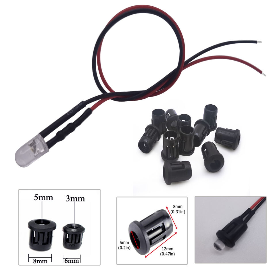 KeeYees 60Pcs 3mm LED Pre Cablati Diodi Ad Emissione Luminosa DC12V - Foto 9