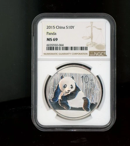 2015 China Panda Silver Coin 10 Yuan 1oz NGC MS69