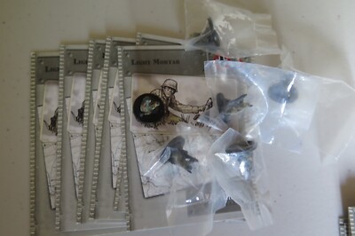 AXIS & ALLIES MINIATURES BASE SET LOT 27 LIGHT MORTAR C 6 CARD 6 PIECES SEALED