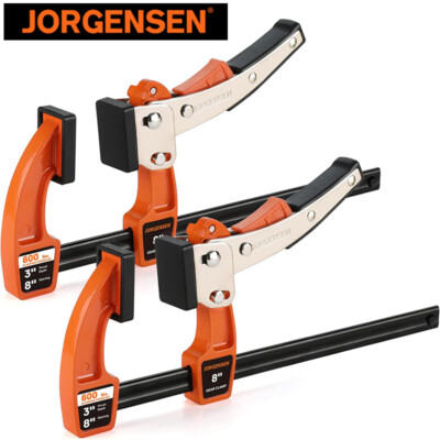 Jorgensen 2 Packs 8-inch Bar Clamp Set Bar Clamp Quick Release Gear 600 lbs Load