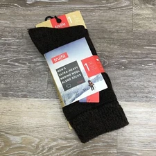 NEW TRU FIT Long Crew Black Ultra-Heavy Merino Wool Blend Socks Men's Size 10-15