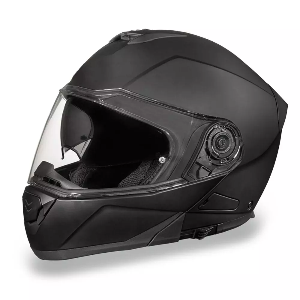 Cascos Daytona Glide DOT negro aburrido modular abatible casco de motocicleta MG1 B