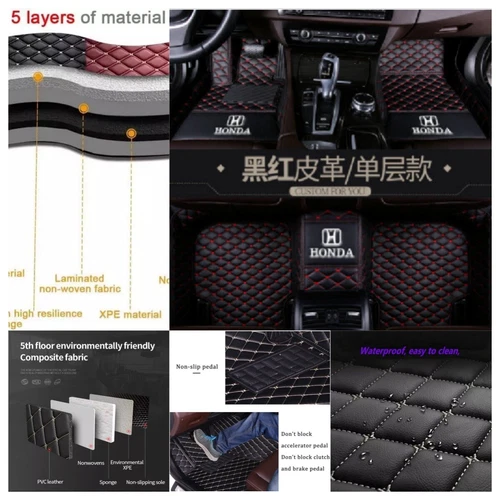 For Honda All Models Waterproof Custom Car Floor Mats Front & Rear Carpet Liner - Picture 42 of 44