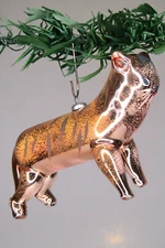 Vintage Blown Glass TIGER Annealed Jumbo Christmas Ornament Carlini Italy