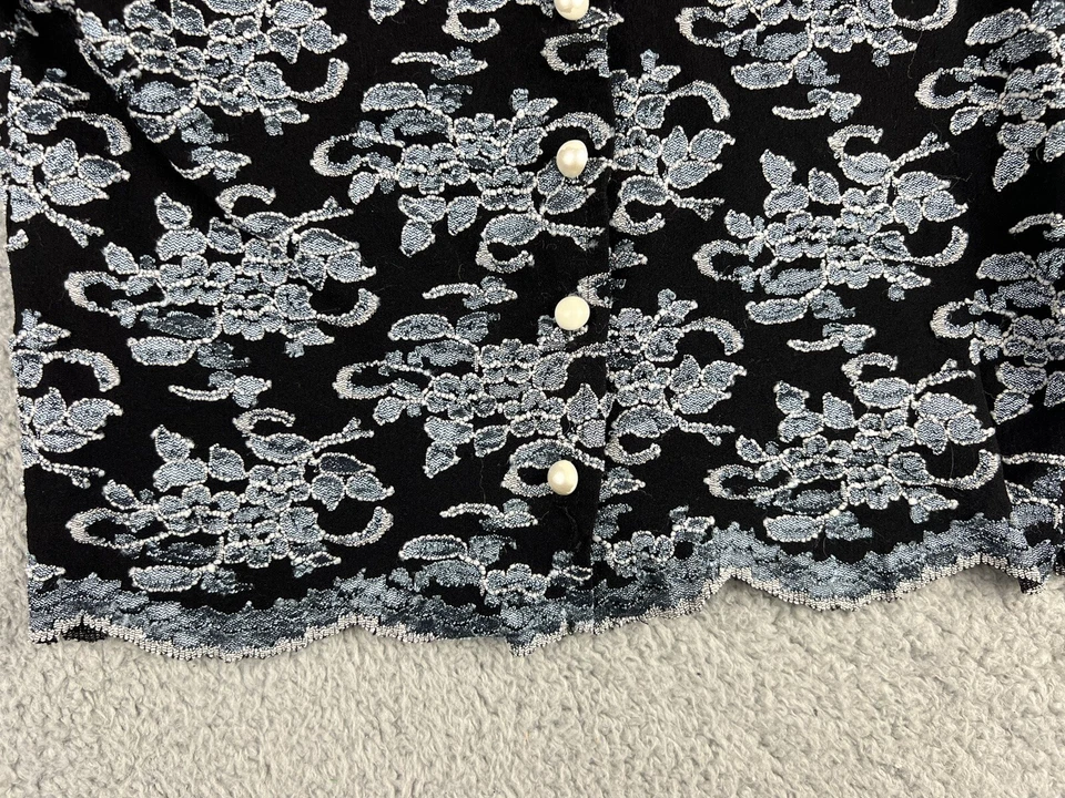 Chaqueta corta vintage Giorgio Fiorlini para mujer XS encaje elástico transparente EE. UU. Y2K 90s Foto 3 de 4