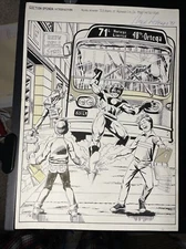 Comic Book Art MIKE WITHERBY autographs Storyboard Vintage 1985 Page  DC MT