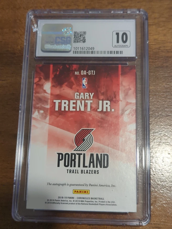 Gary Trent Jr. 2018-19 Autógrafo de novato Origins/99 en tarjeta automática RC CSG 8,5 Foto 3 de 3
