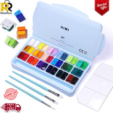 ARTFLY HIMI Gouache Paint Set 36 Colors X 12ml Twin Jelly Cup with 3 Brushes UK