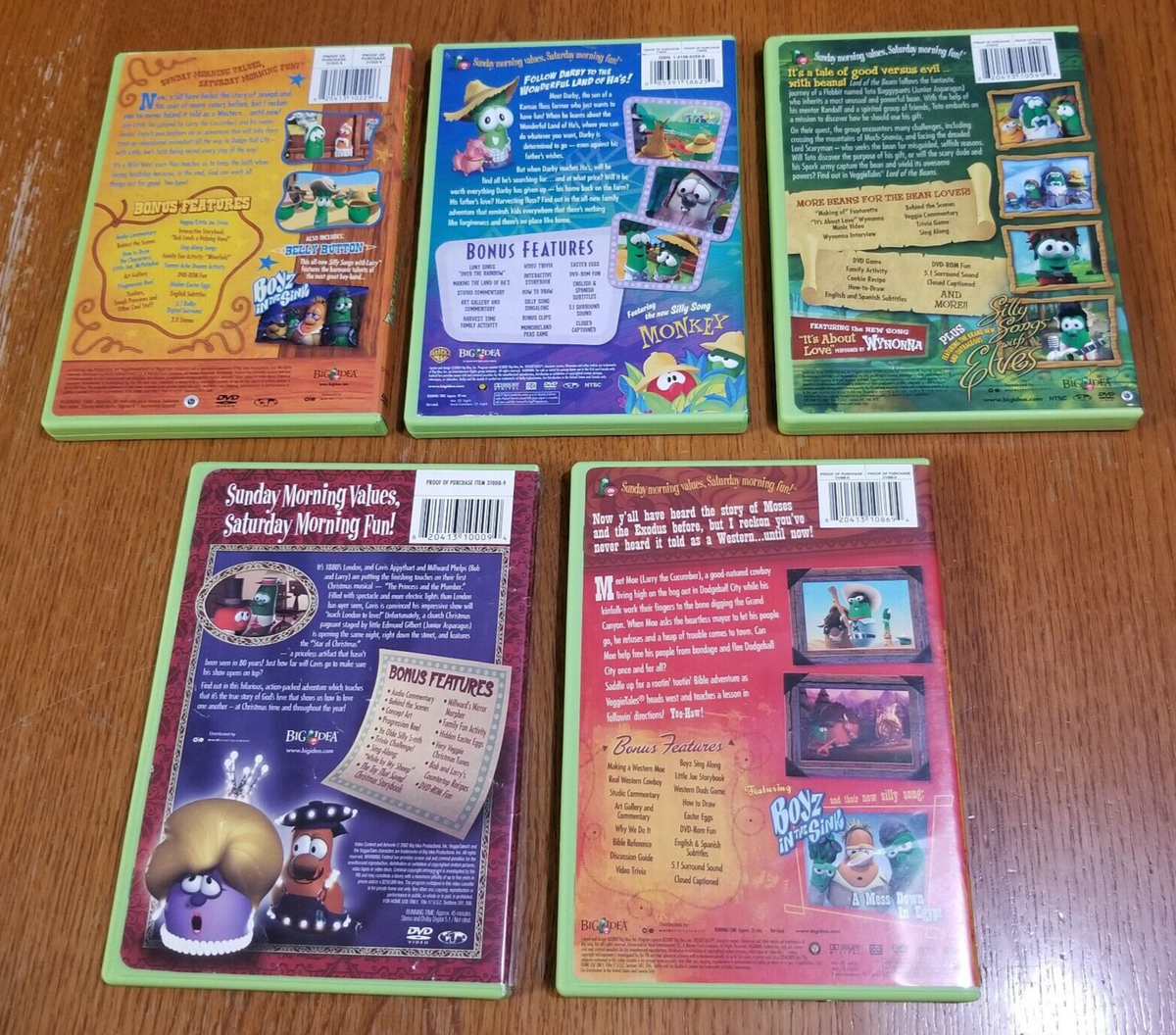 Lot of (5) VeggieTales DVDs has moe & the big exit star of