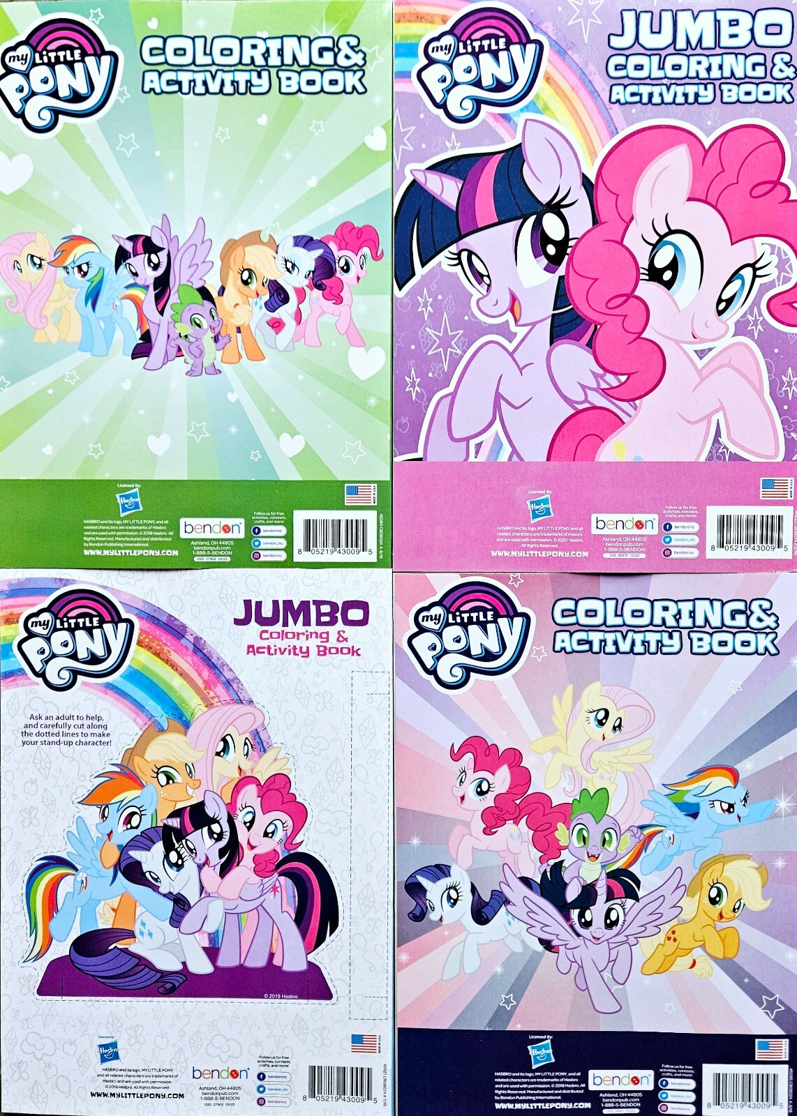My Little Pony Jumbo Coloring & Activity Book 4-ct Set w/ MLP Stickers ...