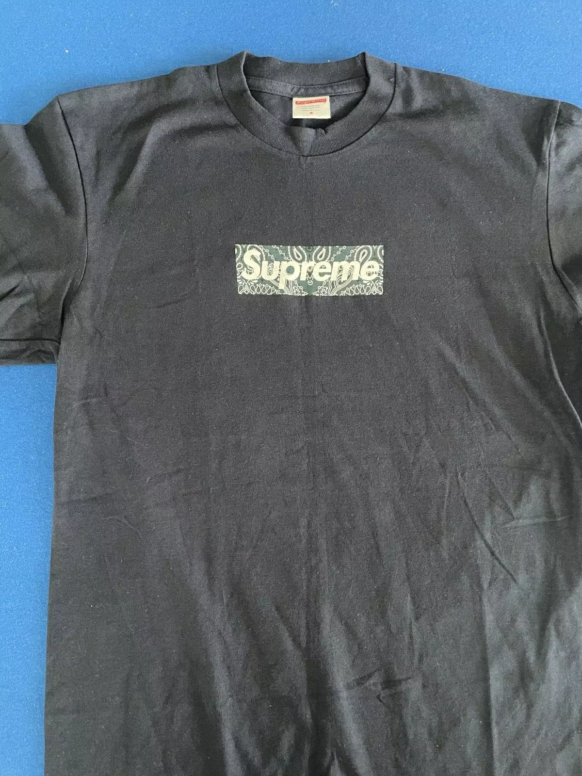 Tee shirt Supreme Bandana Box Logo bleu marine FW19 taille S