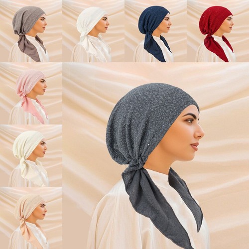 Sombreros de hiyab para mujeres musulmanas gorras de turbante cubierta para la cabeza gorro islámico árabe indio - Imagen 11 de 55